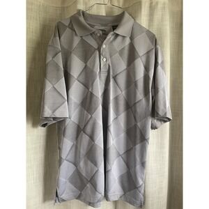 Skins Game Dry Ply Performance Gray Diamond Golf Polo Short Sleeve Large shirt
